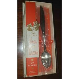 NEW vintage Wm Rogers for Little Kings and Queens juvenile silverware spoon